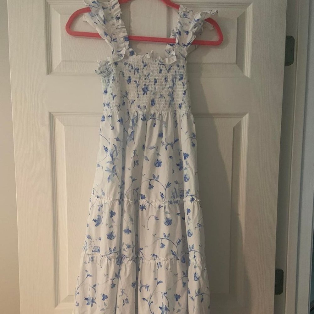 Hill House Home Ellie Nap Dress Blue Botanical floral